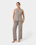 Jordy Longline Vest in stone — full-length view