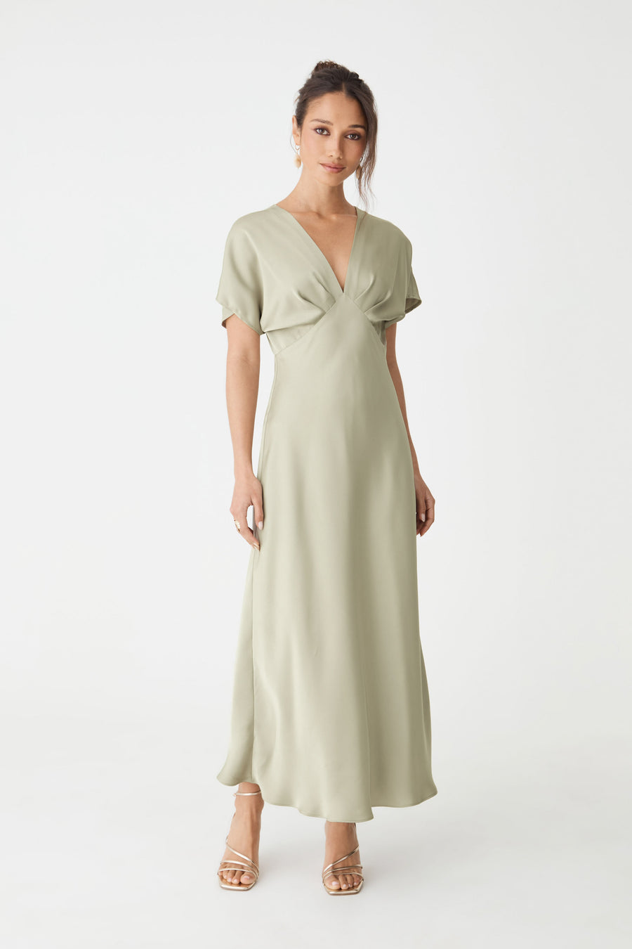 Catalina V-Neck Satin Dress