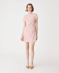 Hannah Tailored Mini Dress in shell pink — full-length view