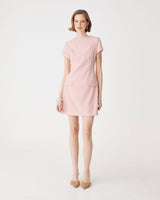 Hannah Tailored Mini Dress in shell pink — full-length view