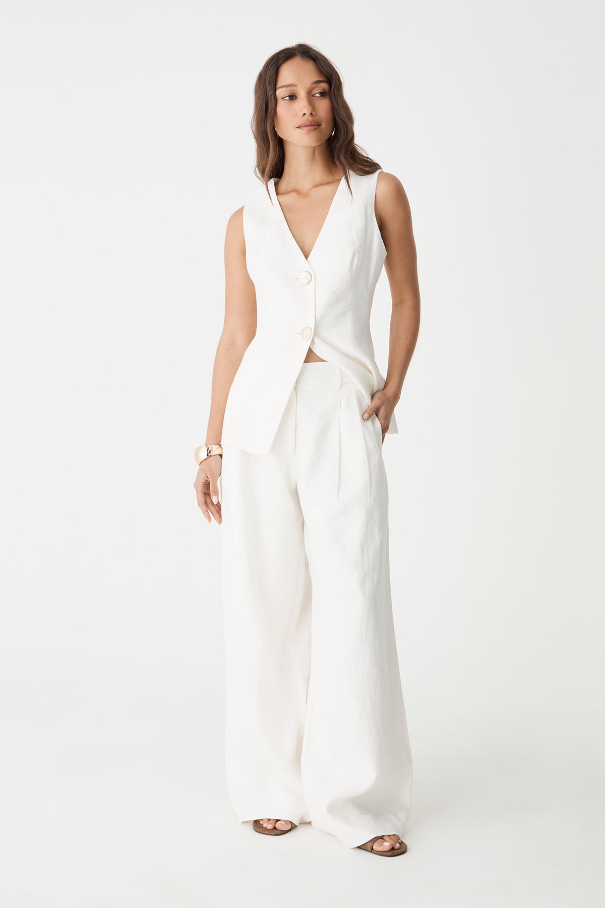 Ami Wide Leg Linen Pants