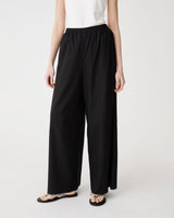 Jazie Tencel Linen Pants in black — full-length view