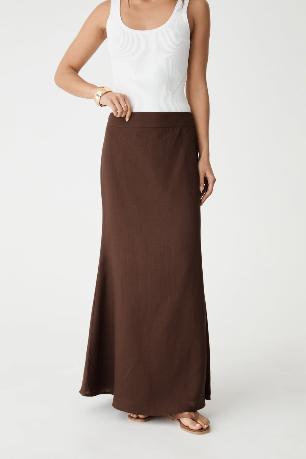 Amelia Linen Blend Maxi Skirt