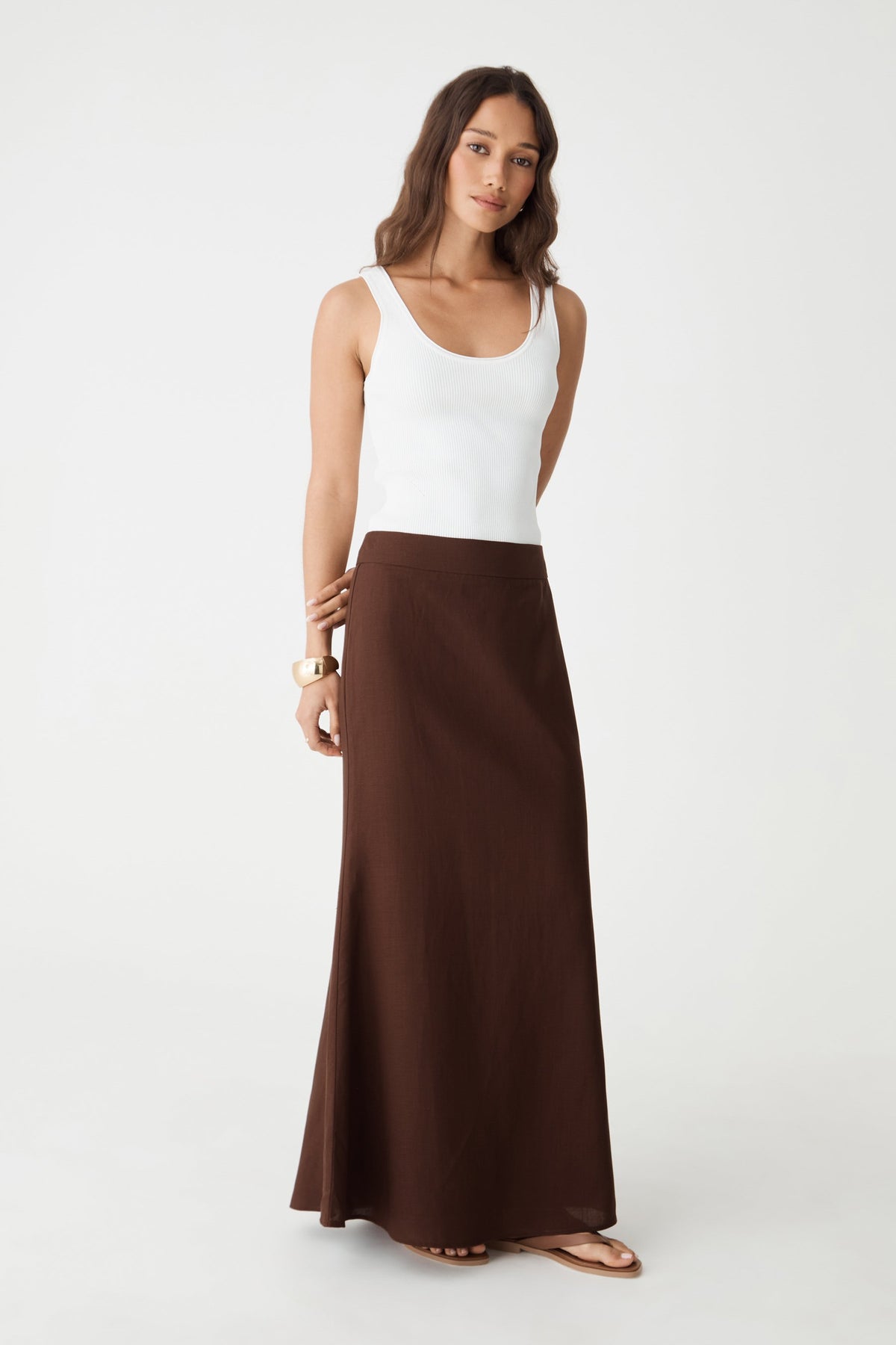 Amelia Linen Blend Maxi Skirt