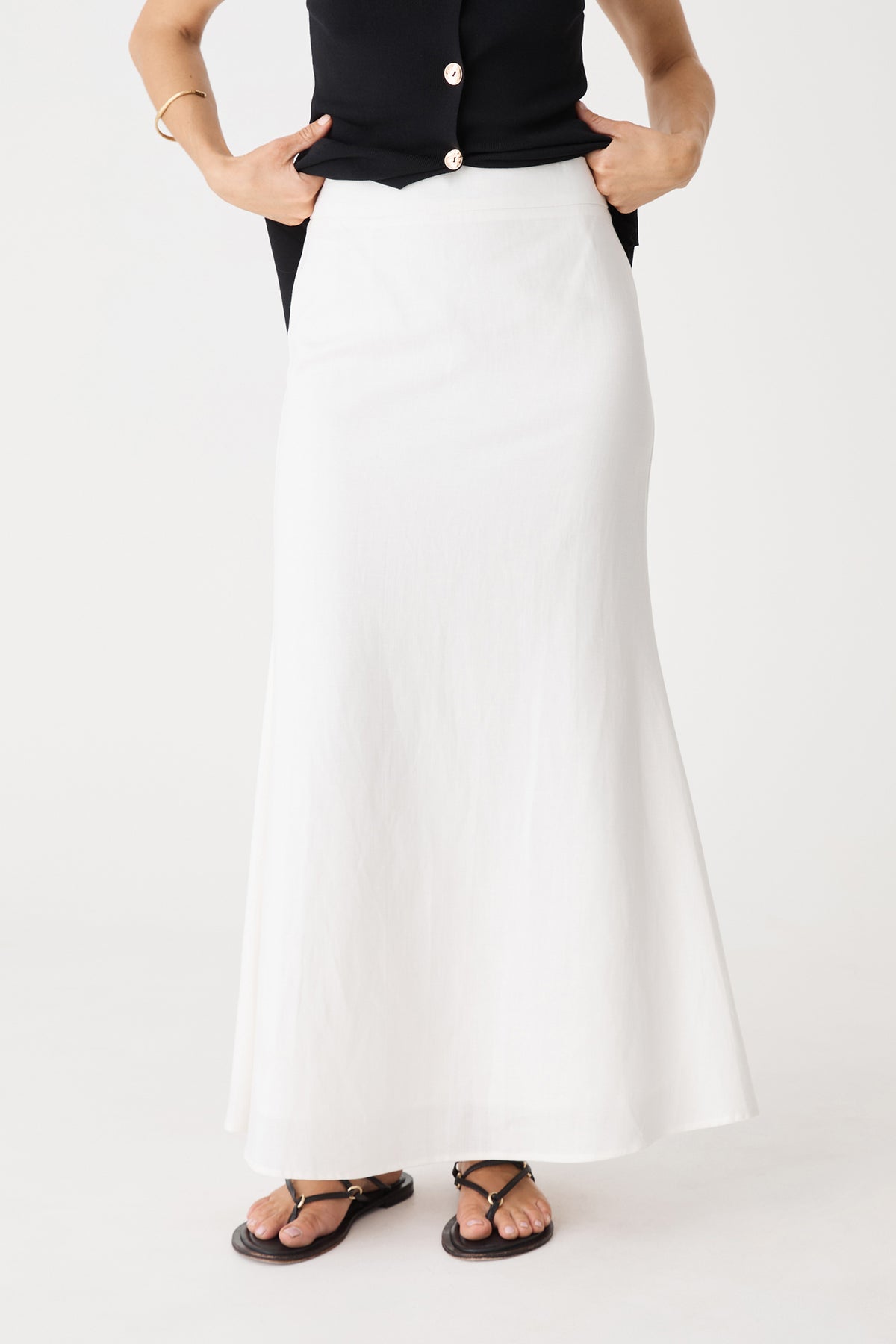 Amelia Linen Blend Maxi Skirt