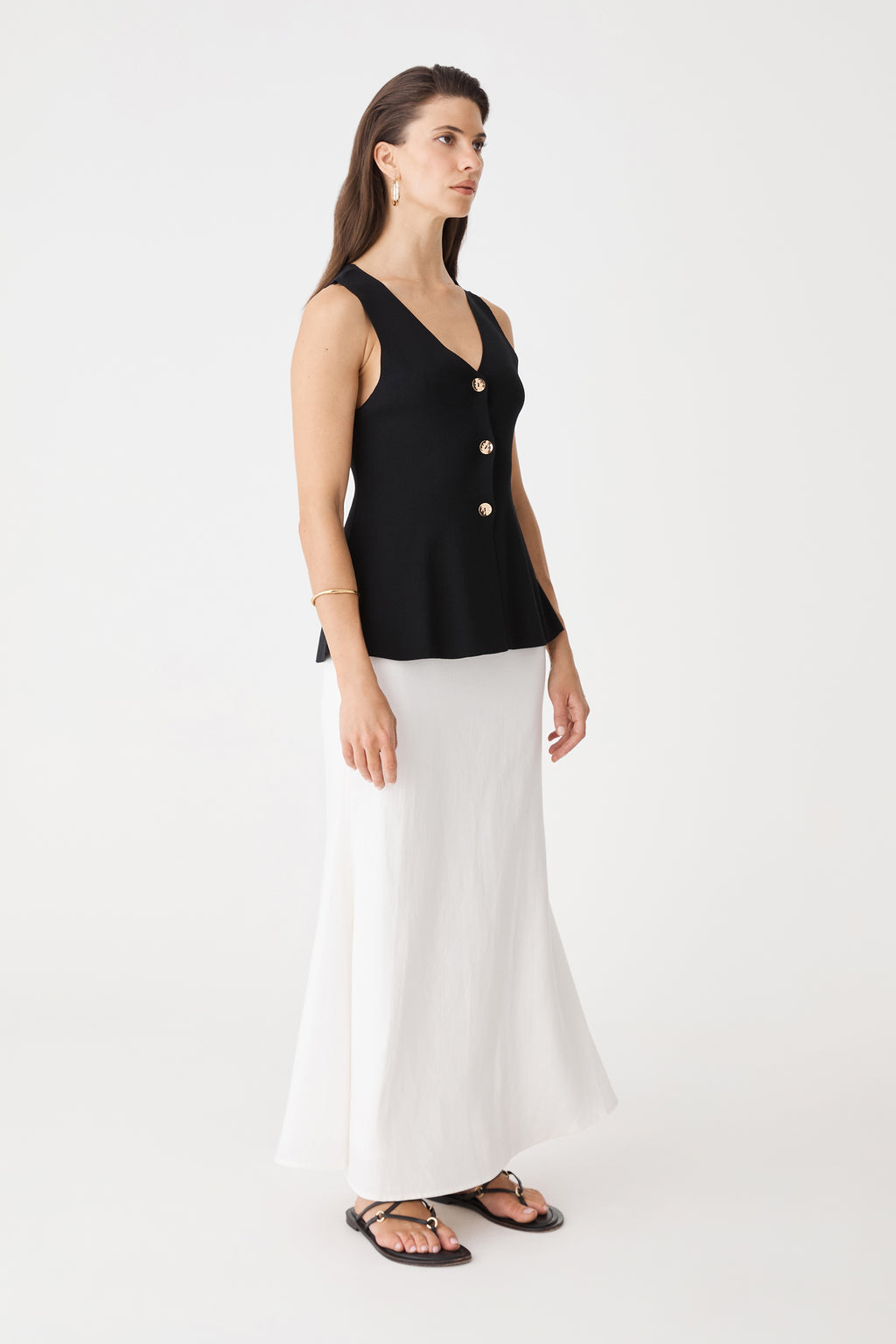 Amelia Linen Blend Maxi Skirt
