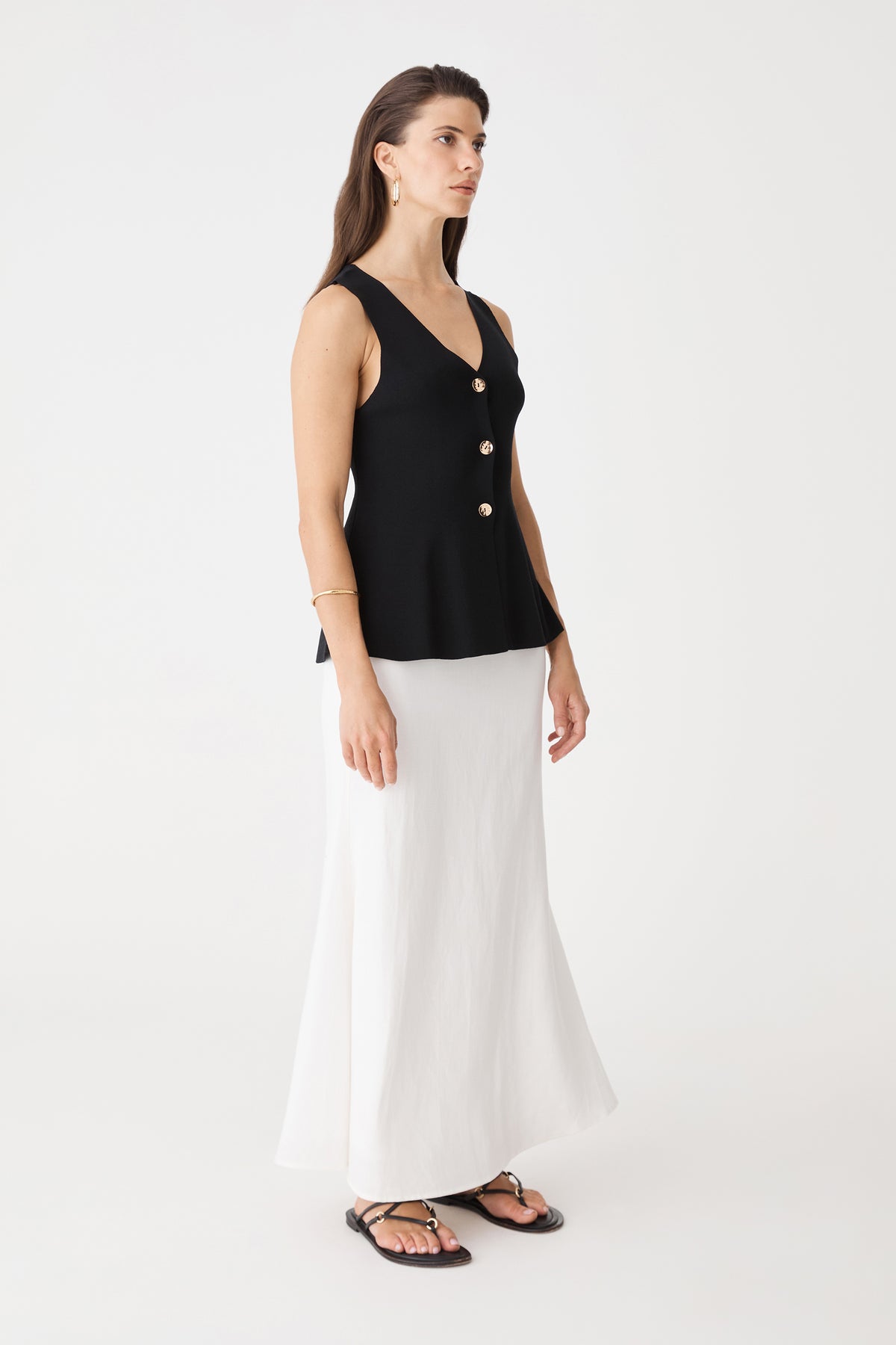 Amelia Linen Blend Maxi Skirt