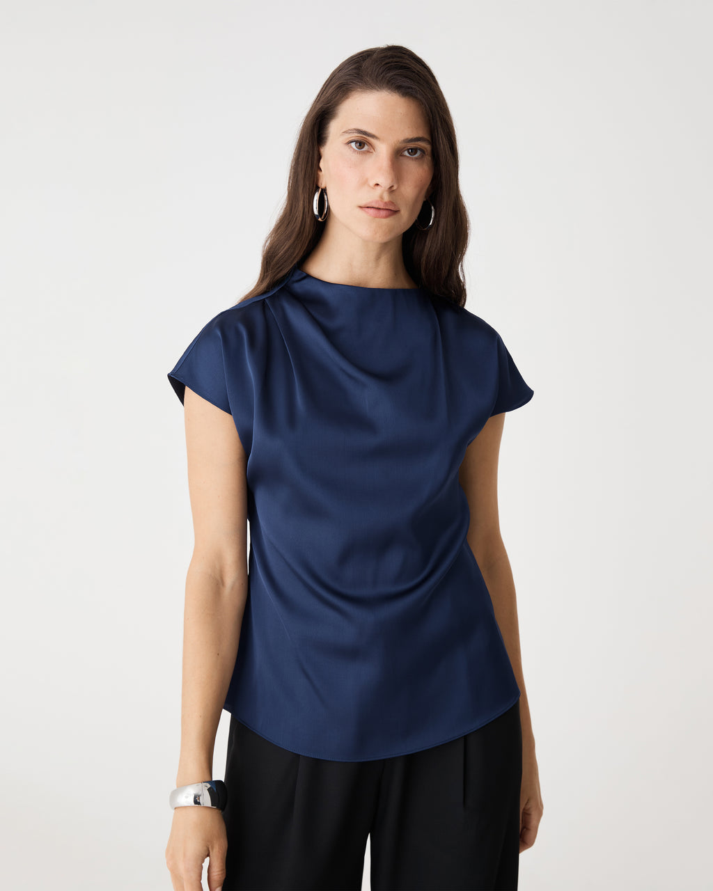 Zafina Pleated Draped Top