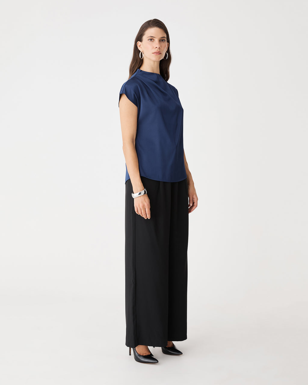 Zafina Pleated Draped Top