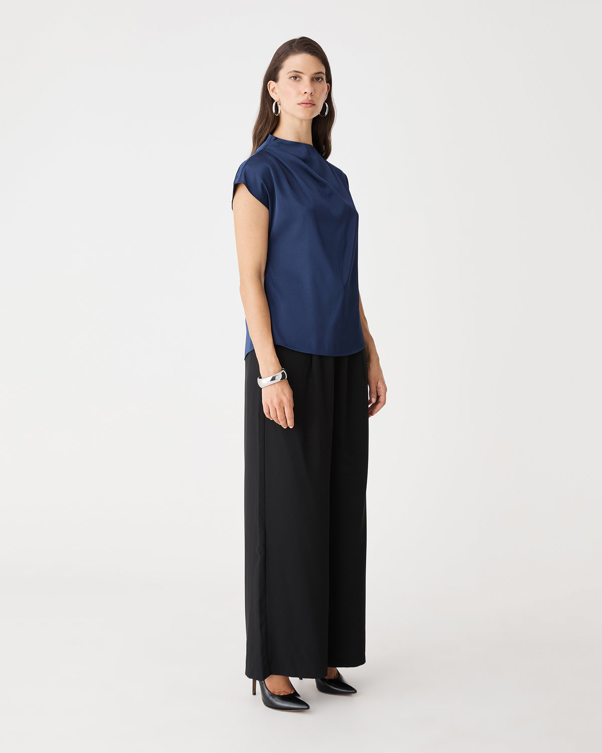 Zafina Pleated Draped Top