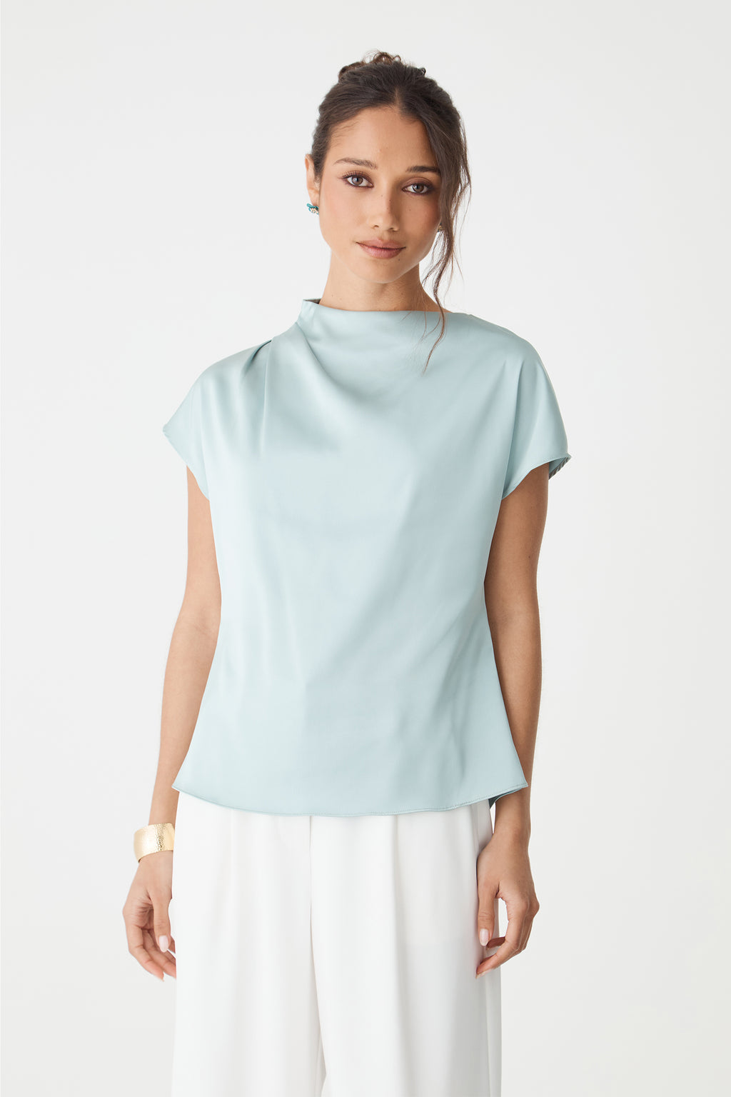 Zafina Pleated Draped Top