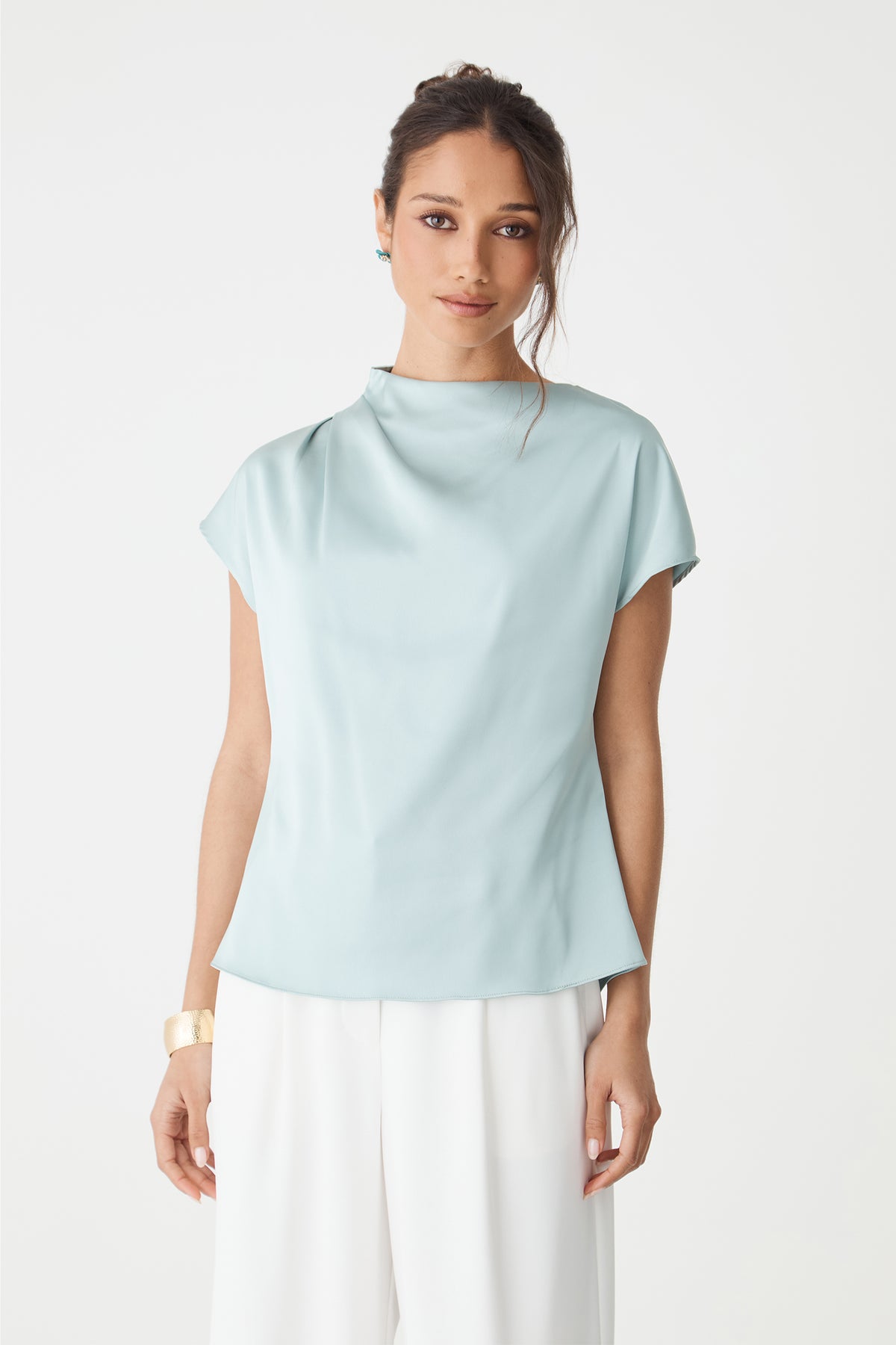 Zafina Pleated Draped Top