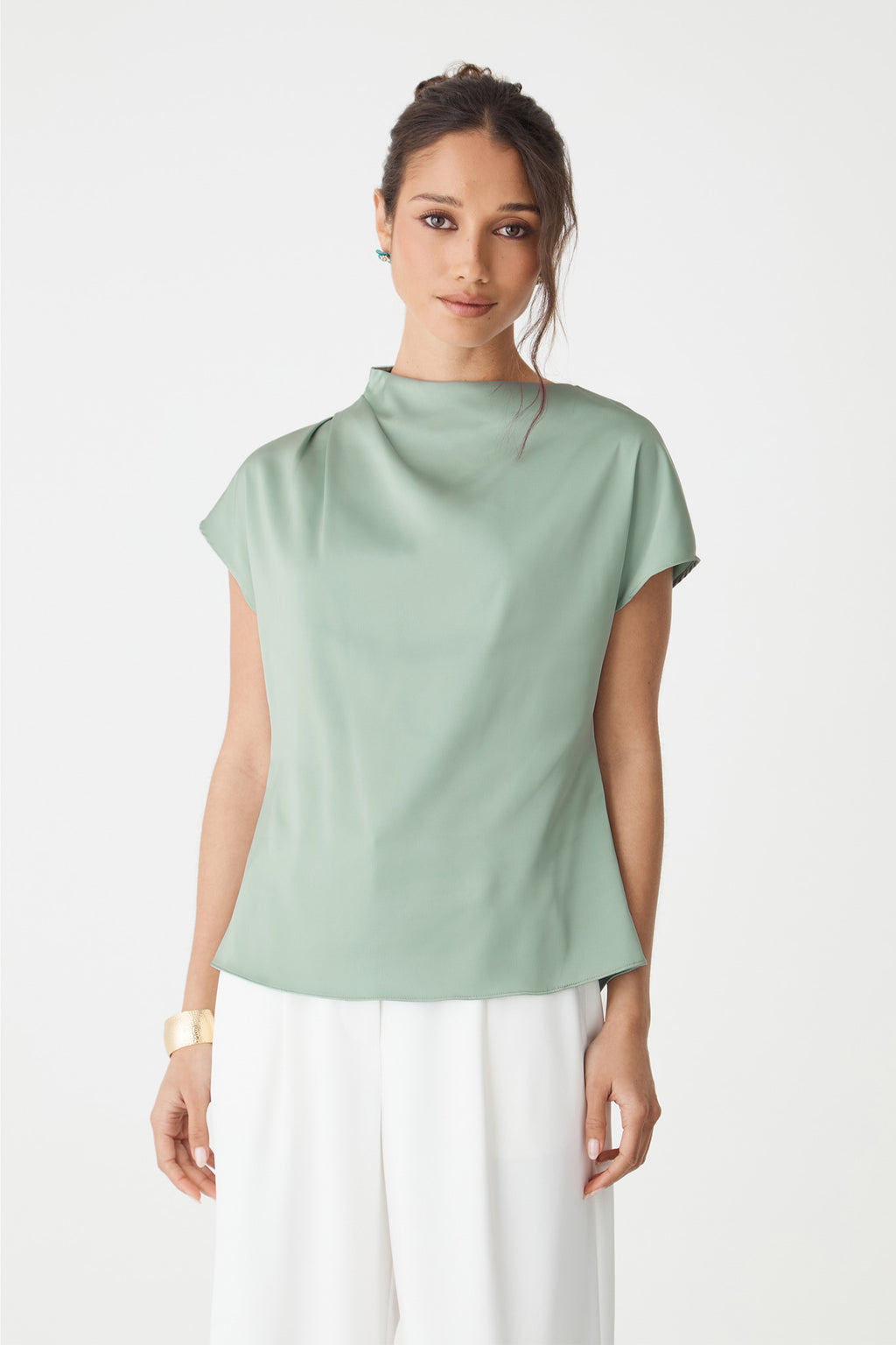 Zafina Pleated Draped Top