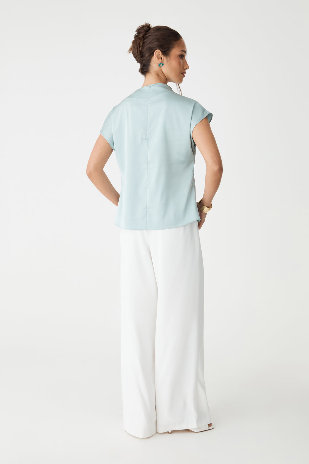 Zafina Pleated Draped Top