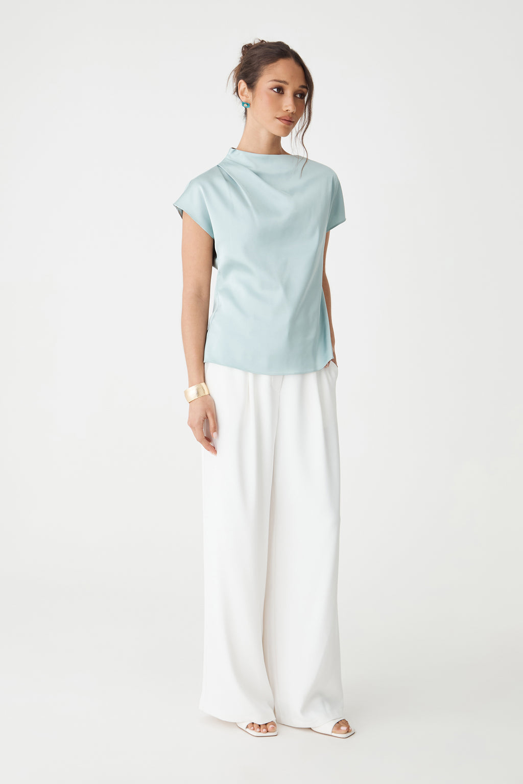 Zafina Pleated Draped Top