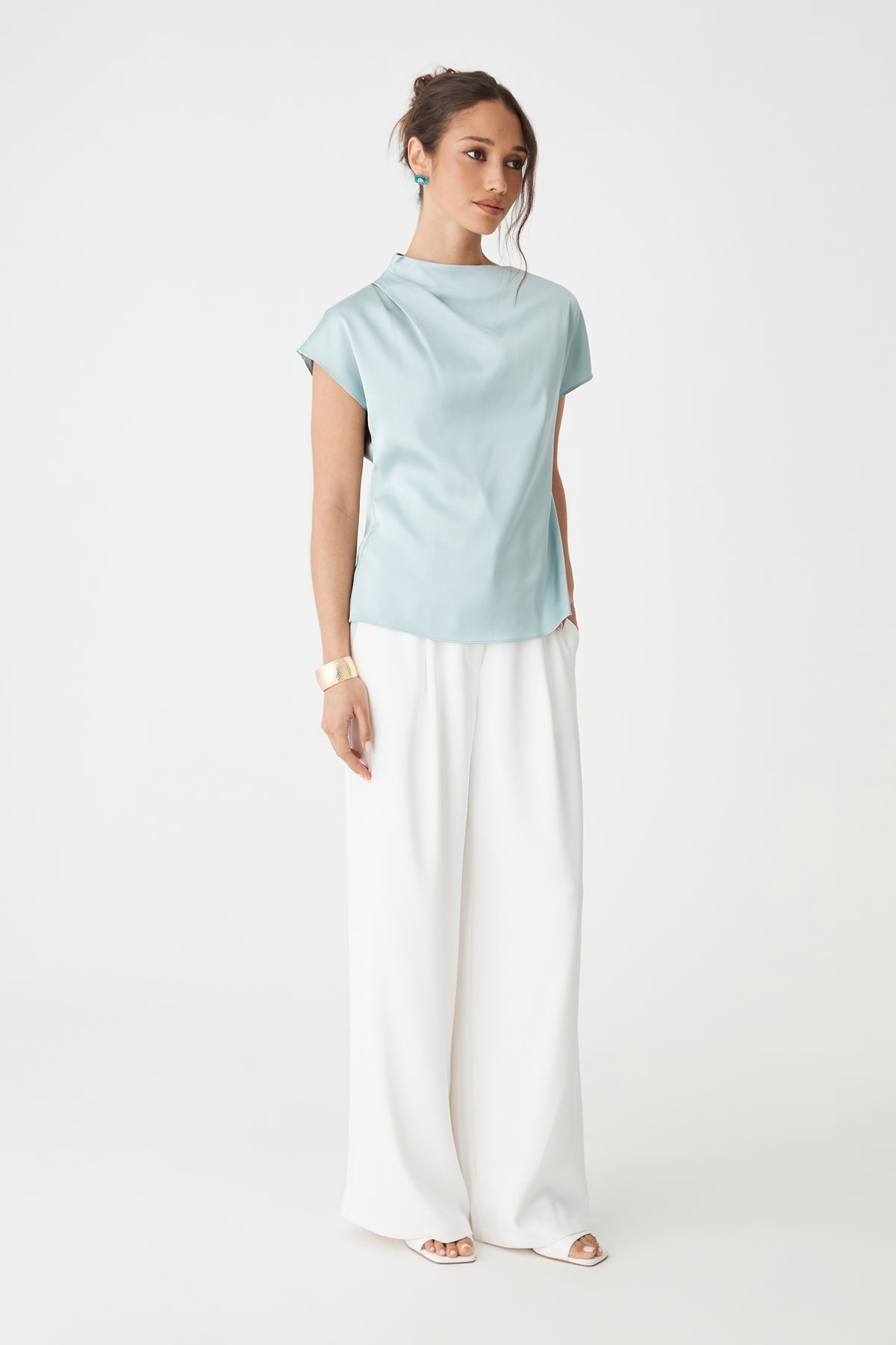 Zafina Pleated Draped Top