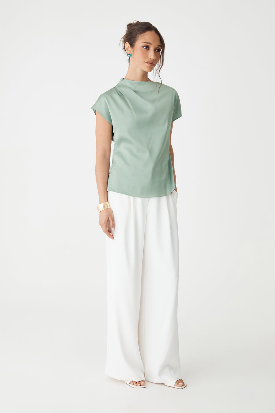 Zafina Pleated Draped Top