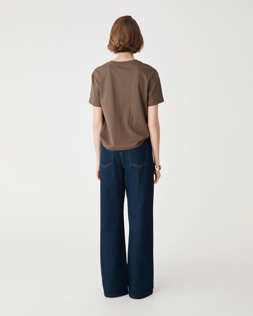 May Relaxed Cotton T-shirt in mocha — back view