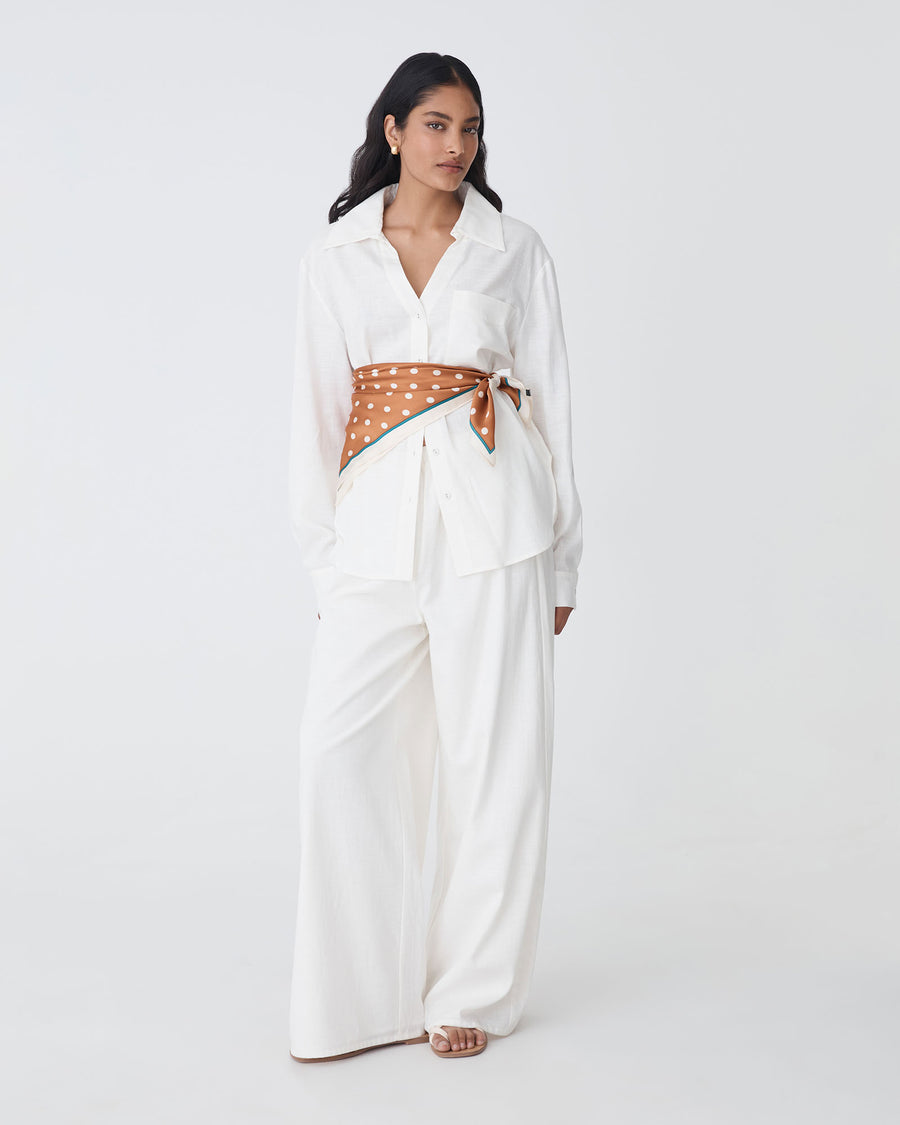 Jazie Tencel Linen Tab Shirt — full-length view