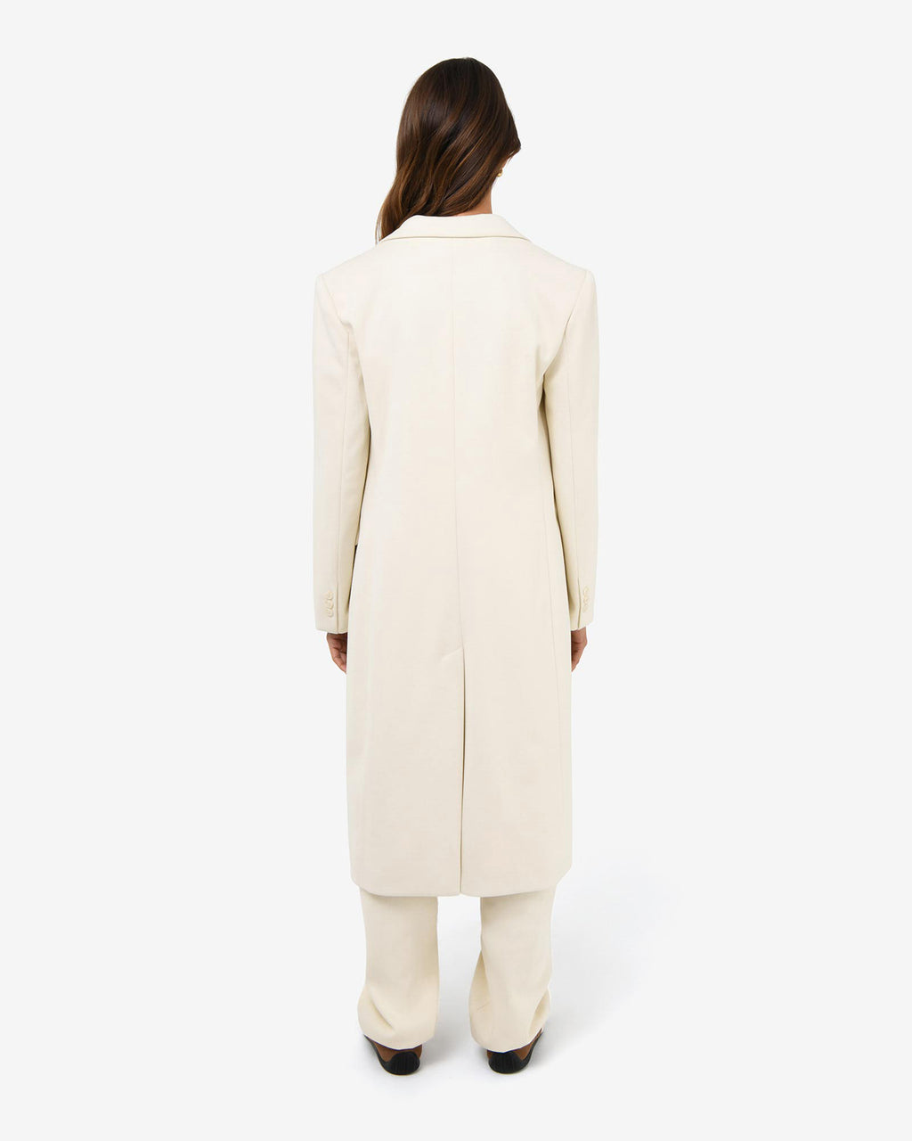 Cassandra Tailored Coat in ecru — back view