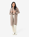 Yara Wool Blend Coatigan in beige — full-length view