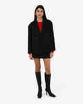 Tamara Cropped Peacoat in black — full-length view