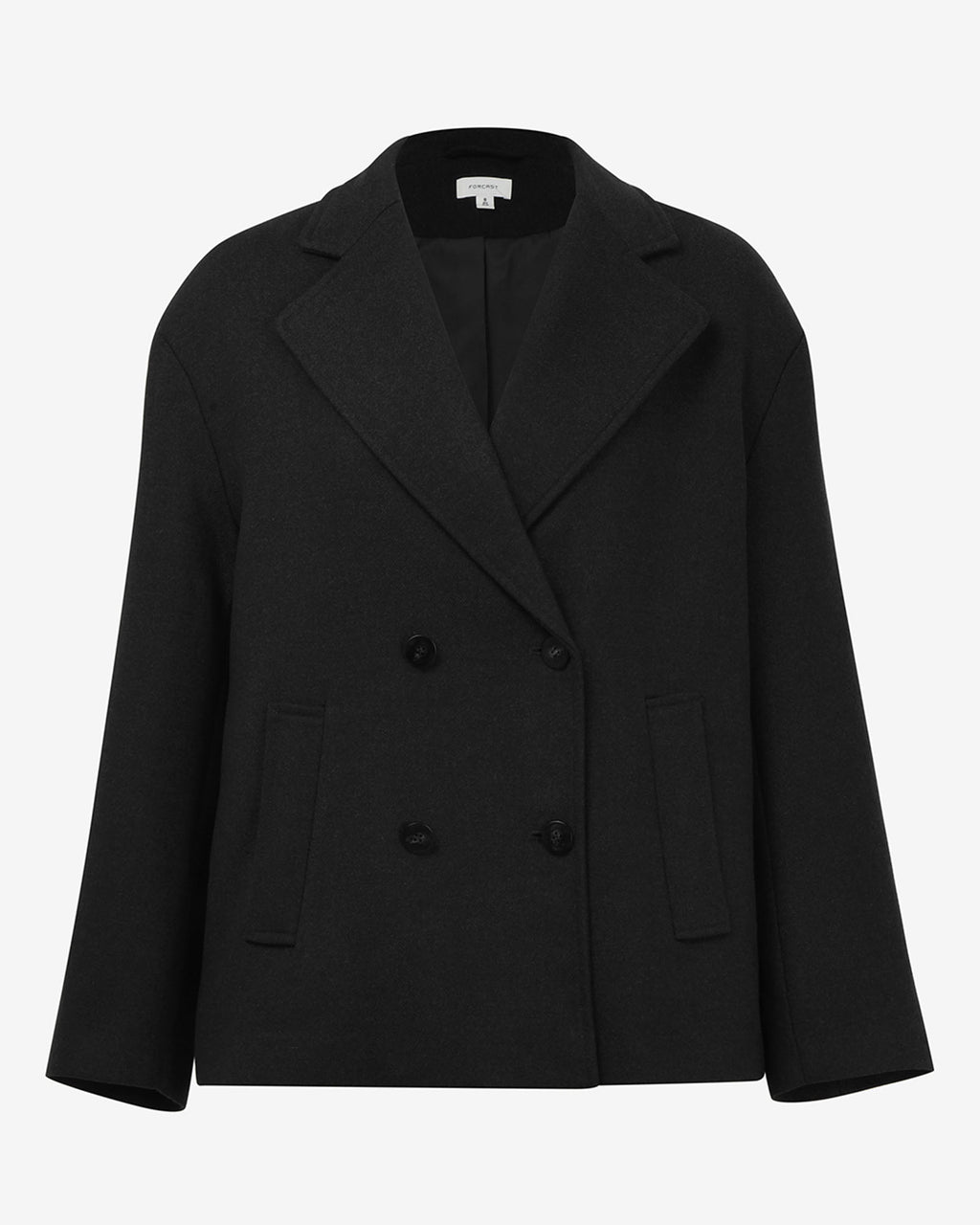 Tamara Cropped Peacoat in black — product-only view