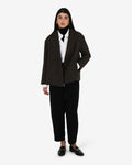 Tamara Cropped Peacoat in ganache — full-length view
