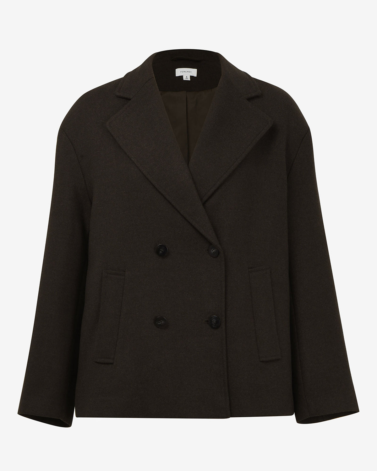 Tamara Cropped Peacoat in ganache — product-only view