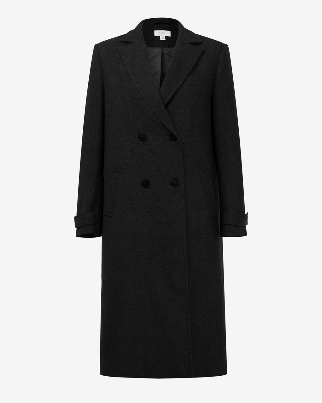 Jacquie Double Breasted Coat in black — product-only view