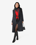 Jacquie Double Breasted Coat in charcoal — full-length view