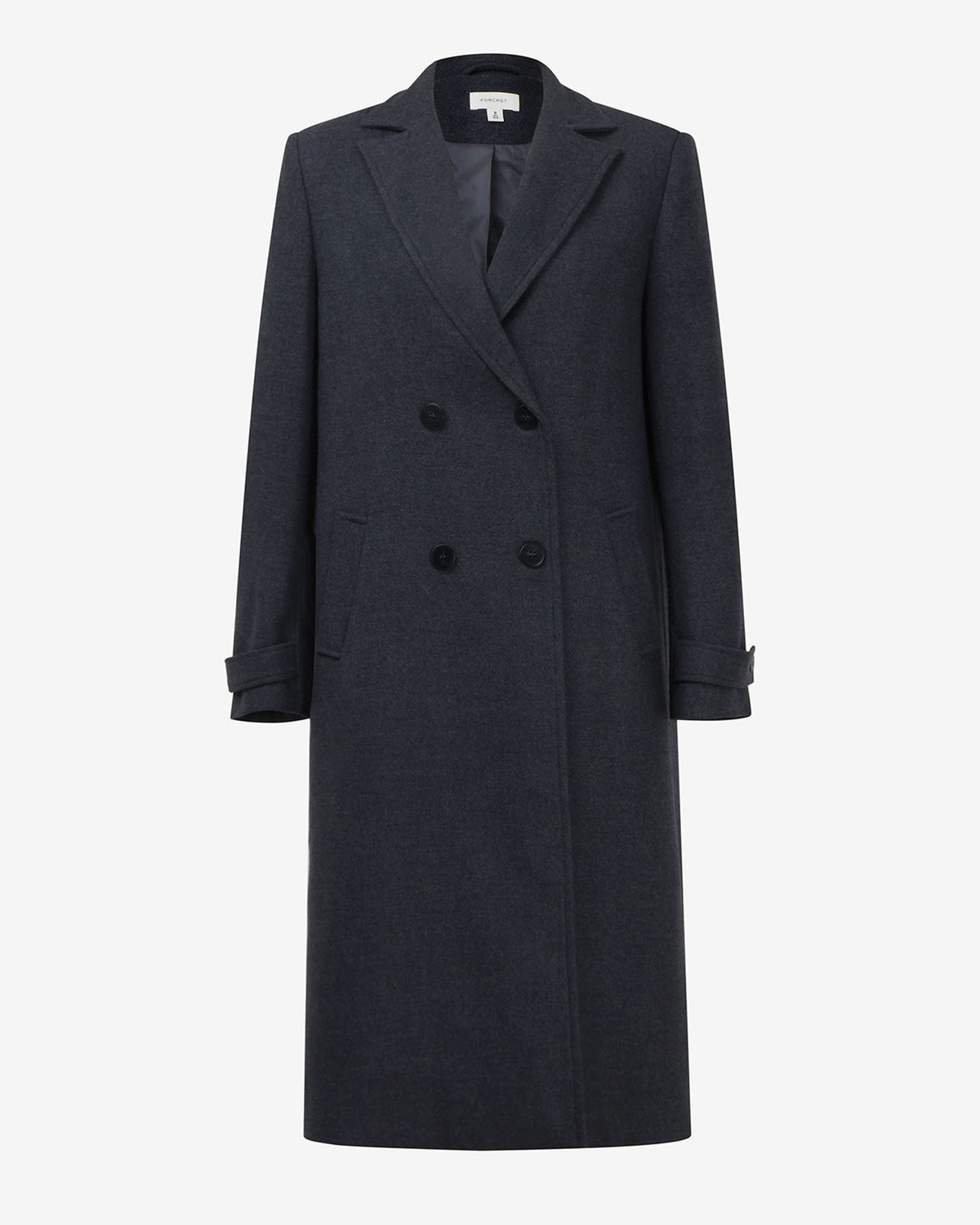 Jacquie Double Breasted Coat in charcoal — product-only view