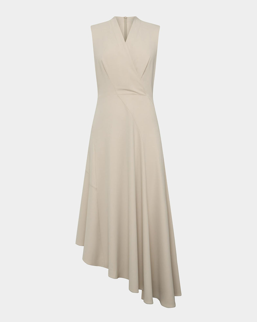 Polly Bias Midi Dress in ecru — product-only view