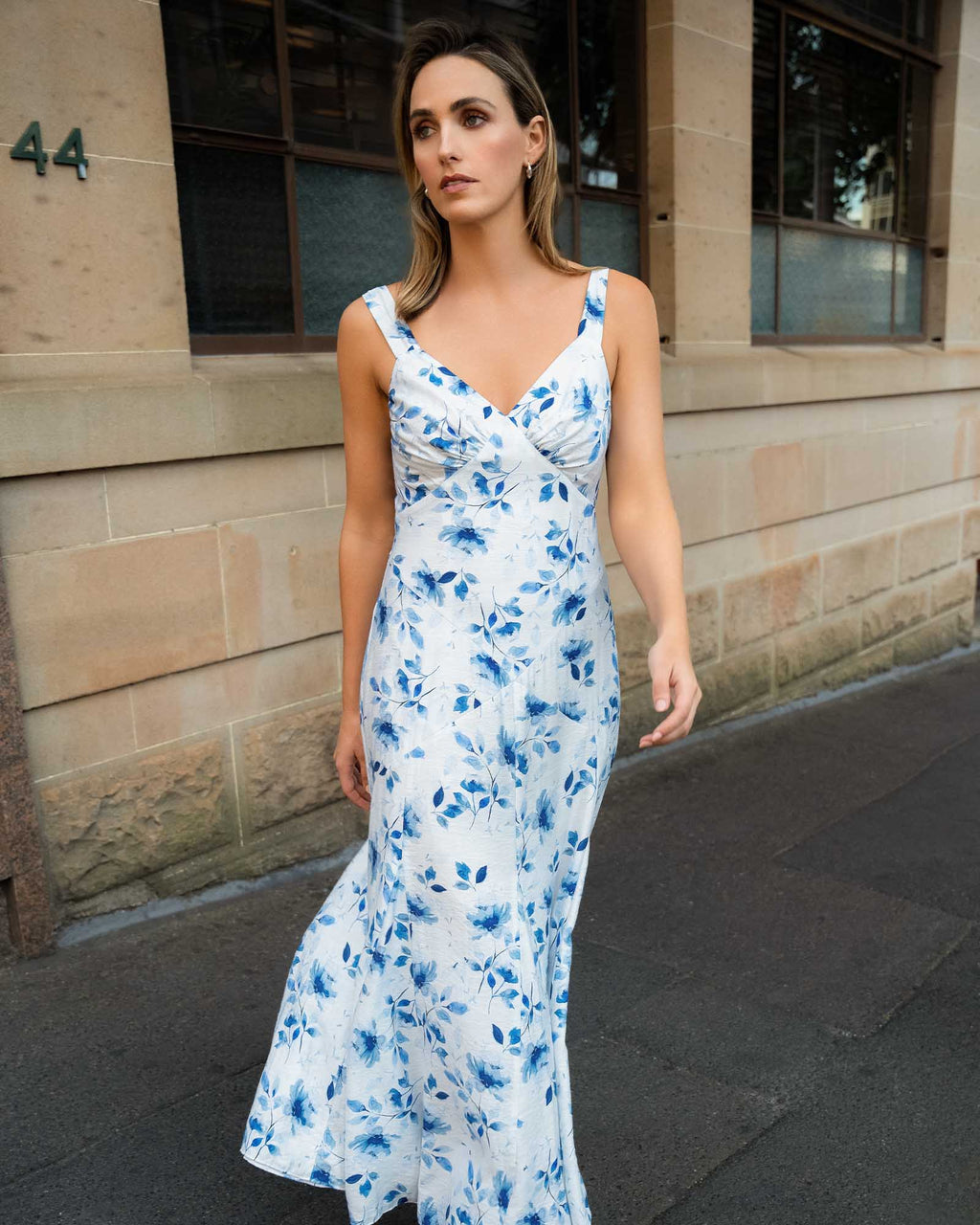 Tessie Godet Panel Dress in watercolour — alternate view