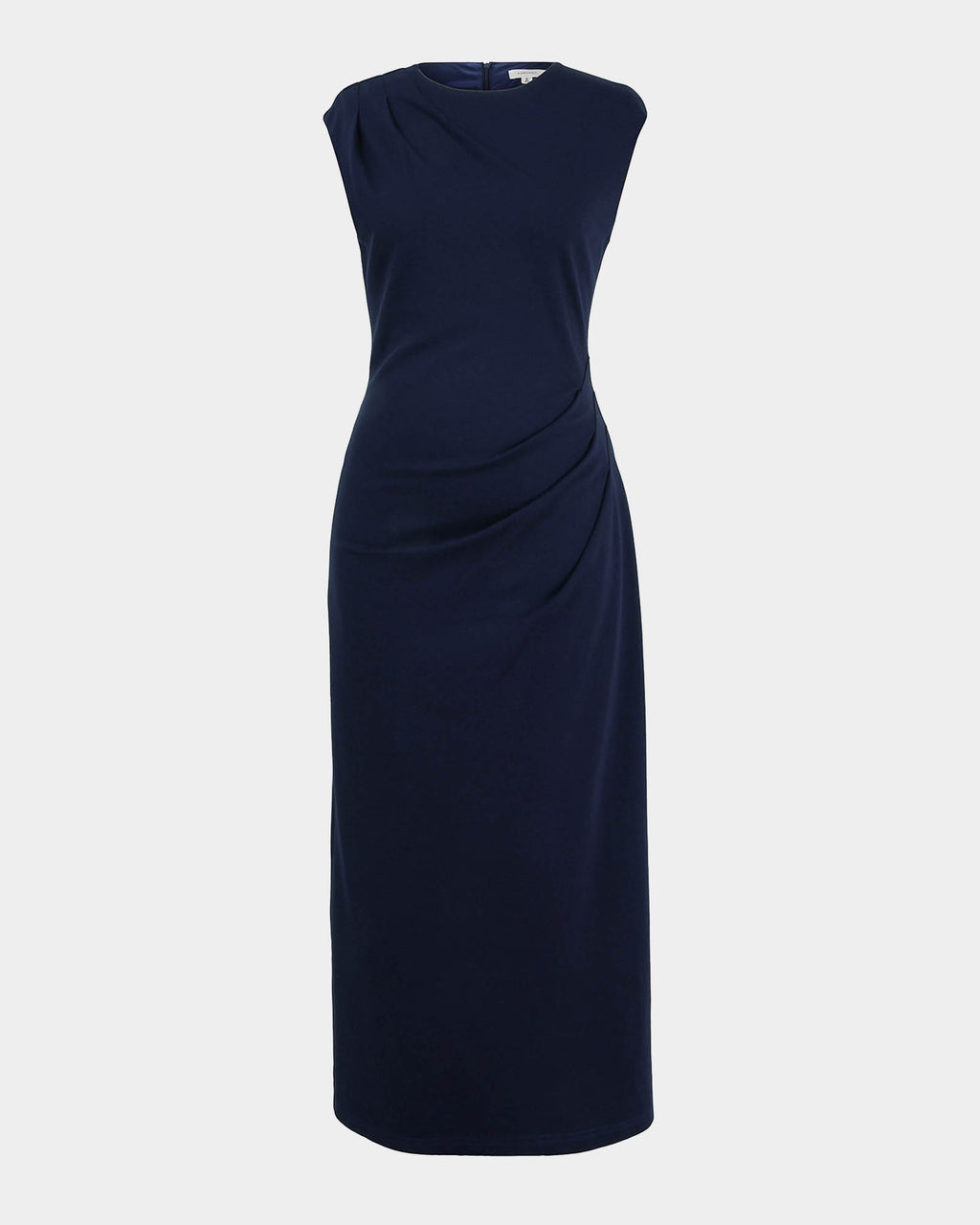 Adele Pleated Midi Dress in navy — product-only view