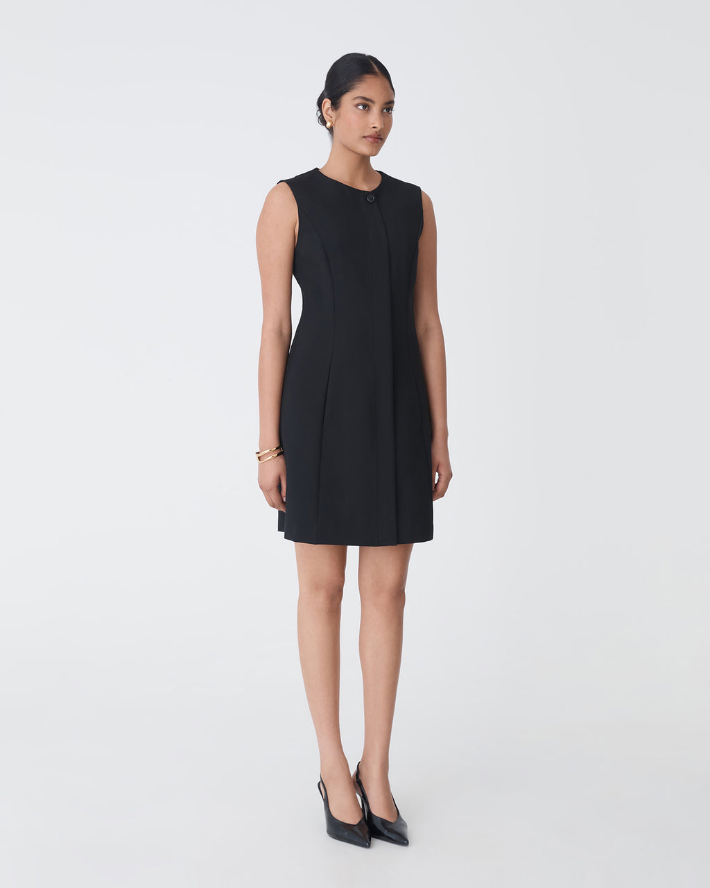 Pera Concealed Panel Dress in black — side view
