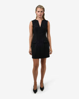 Nikki Tailored Mini Dress in black — full-length view