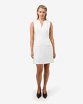 Nikki Tailored Mini Dress in ivory — full-length view
