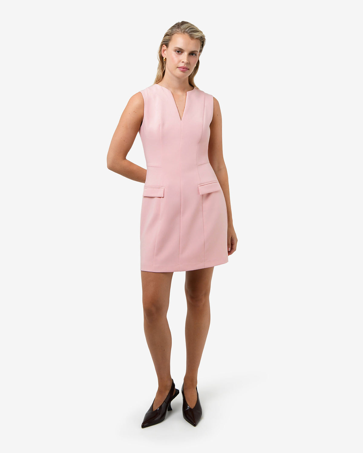 Nikki Tailored Mini Dress in pink — view 3