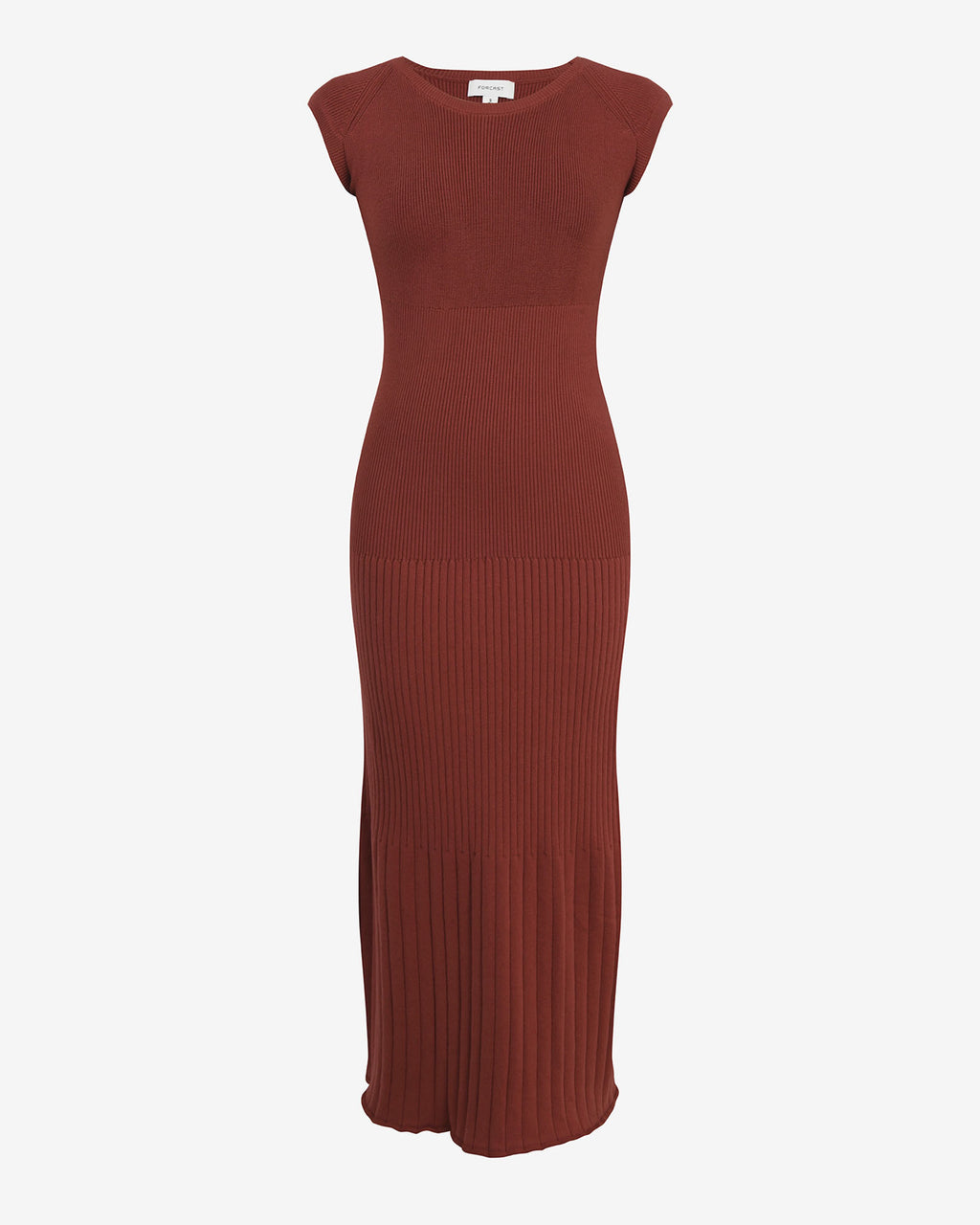 Lourdes Ribbed Knit Dress in clay — view 6
