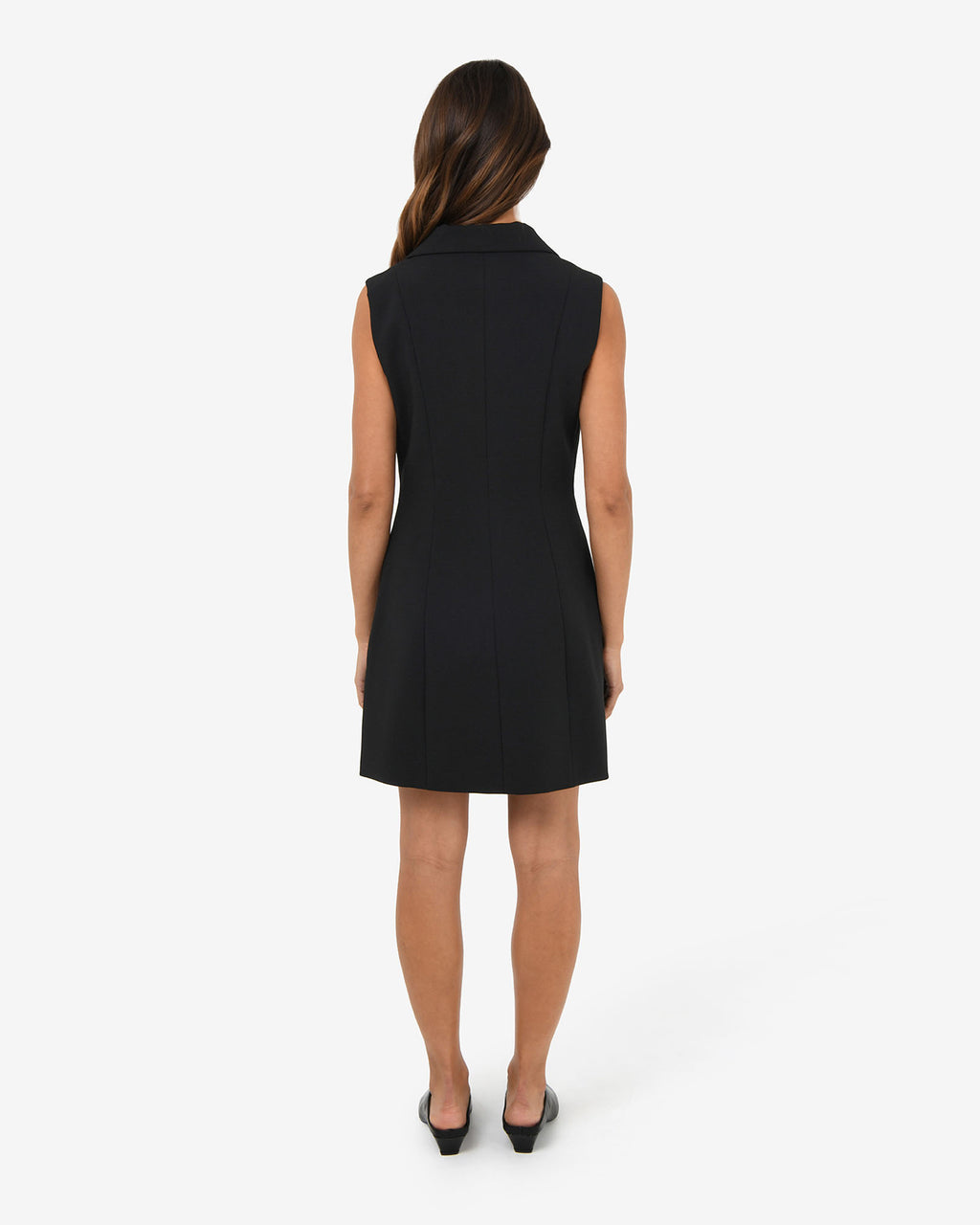 Nikki Double Breasted Dress in black — back view
