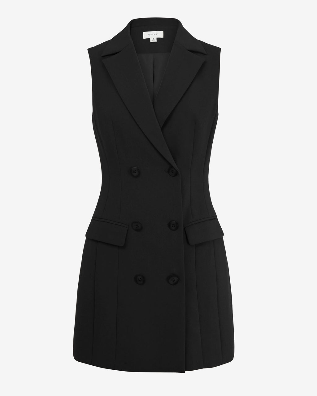 Nikki Double Breasted Dress in black — product-only view