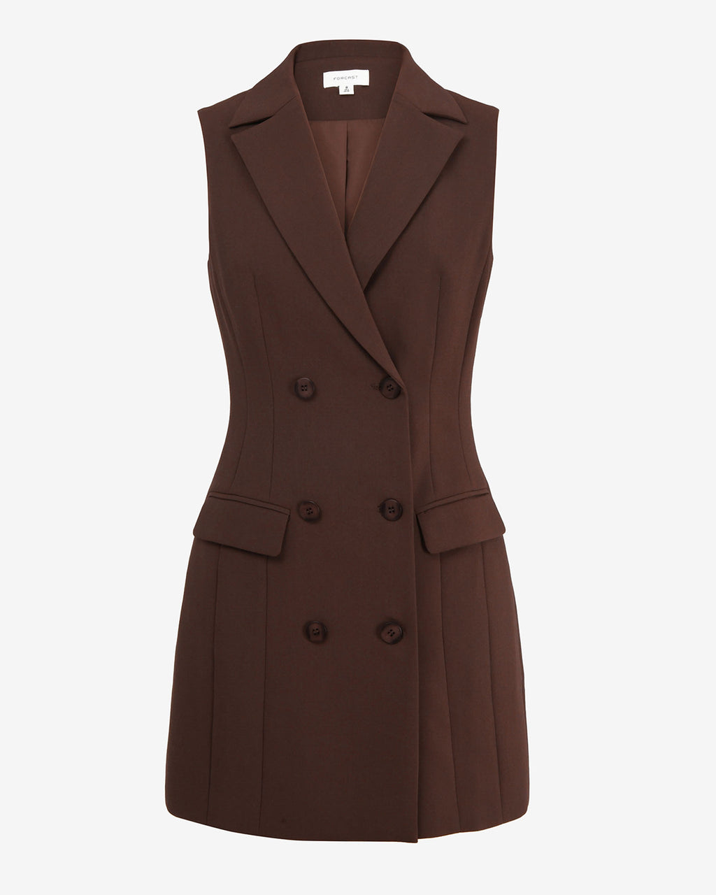 Nikki Double Breasted Dress in brown — product-only view