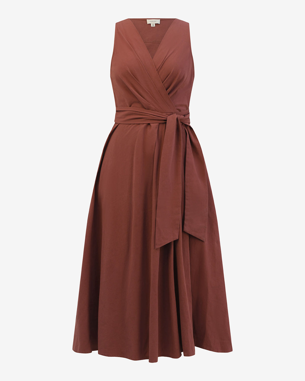 Nattai Crossover Dress in terracotta — product-only view