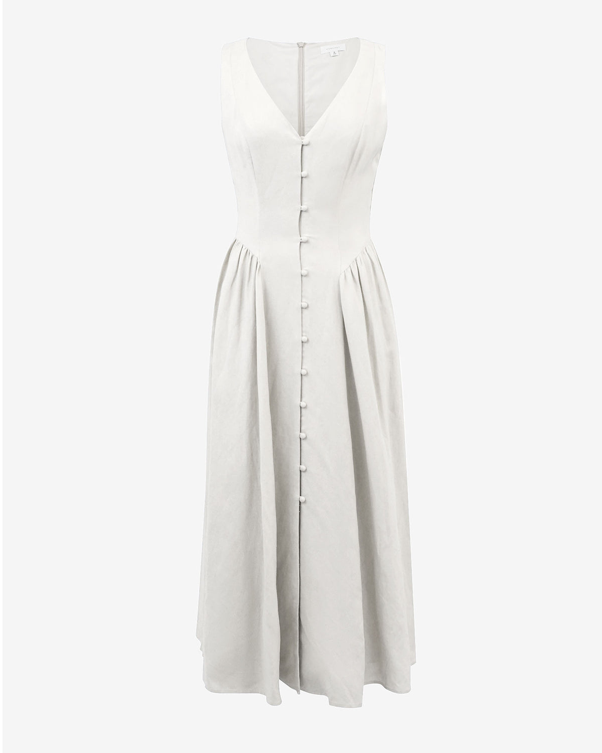 Kendal Linen Blend Dress in white sugar — product-only view