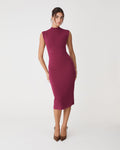 Heloise Milano Knit Dress in berry — full-length view