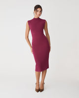 Heloise Milano Knit Dress in berry — full-length view