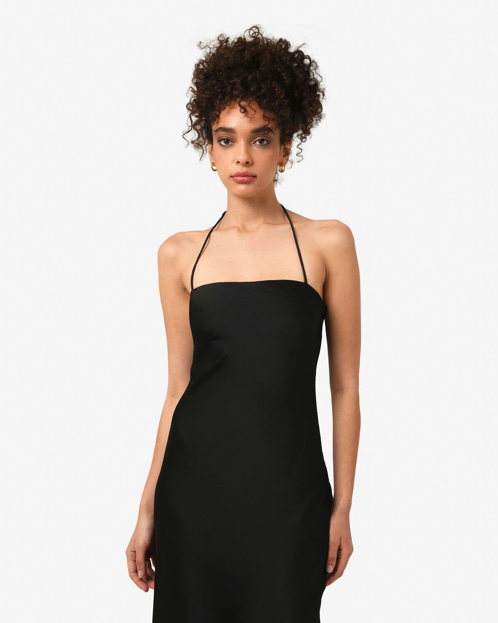 Martini Strapless Satin Dress in black — view 2