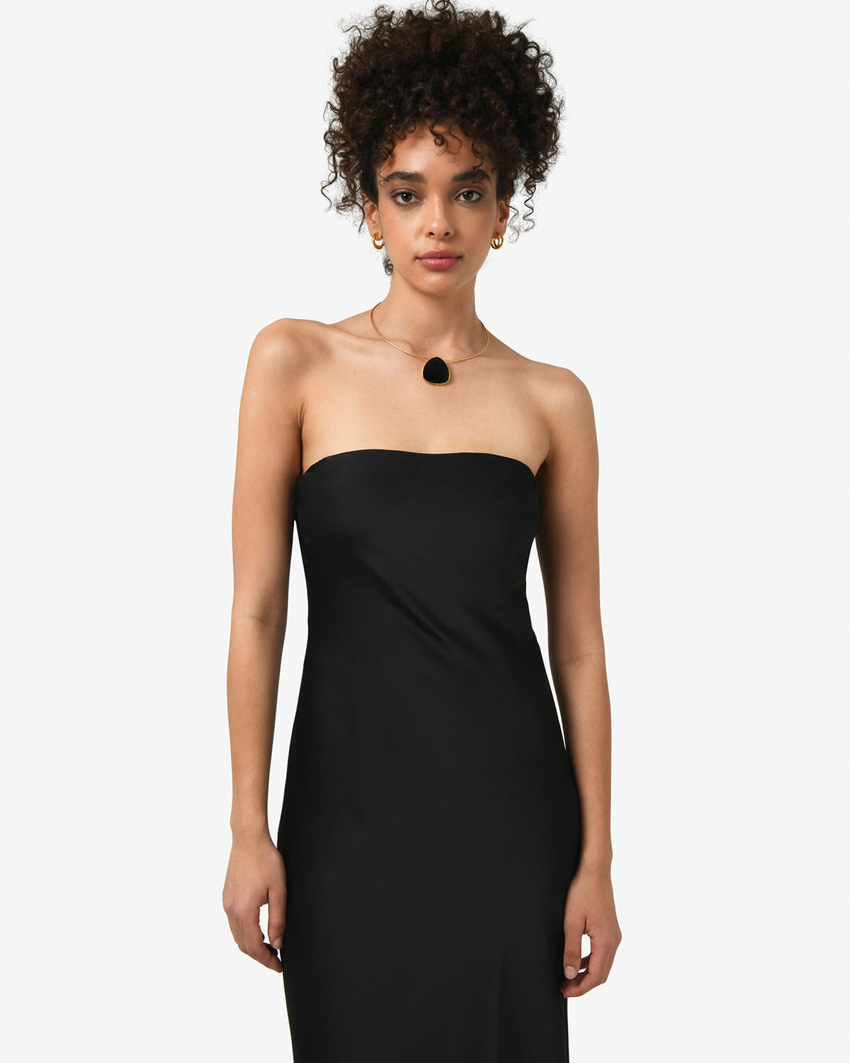 Martini Strapless Satin Dress in black — view 3