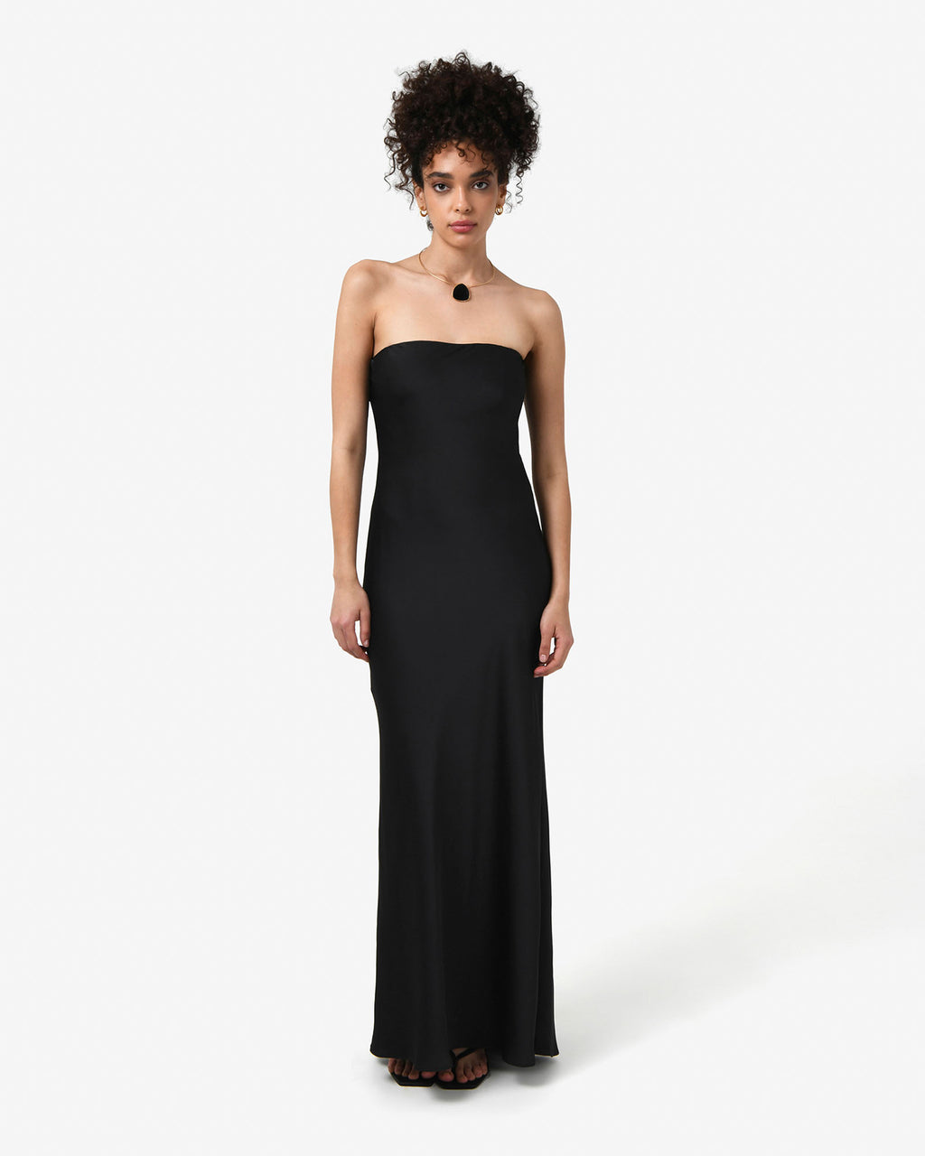 Martini Strapless Satin Dress in black — view 4